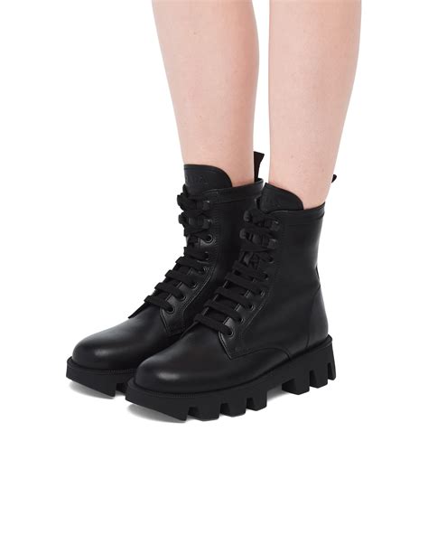 prada laced leather booties|prada genuine leather boots.